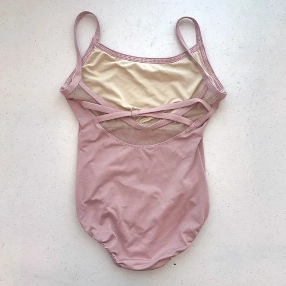 Motionwear Child Ballet Leotard Dress‎ Dusty Rose Mesh Back Strappy